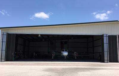 Plane in hangar